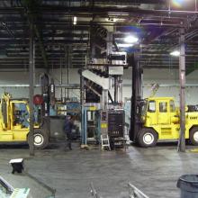 Taking apart a printing press at College Printers