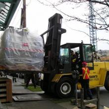 Moving in a new MRI machine into Medical Clinic