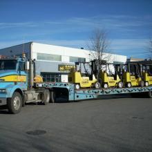 8,000 lb forklifts being delivered, via Len's Delivery. 