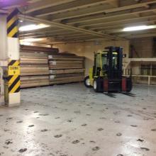 15,000 lb Forklift, inside Car Deck of a Vessel.